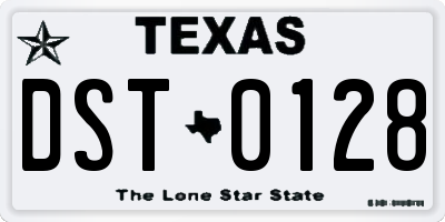 TX license plate DST0128