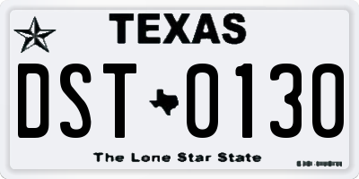 TX license plate DST0130