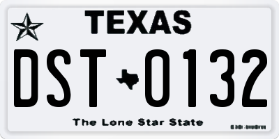TX license plate DST0132