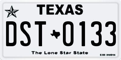TX license plate DST0133