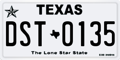 TX license plate DST0135