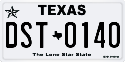 TX license plate DST0140