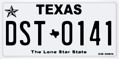TX license plate DST0141