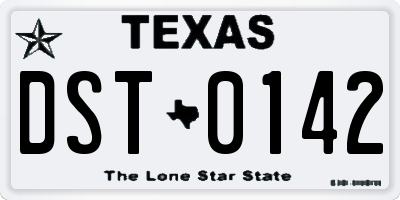 TX license plate DST0142