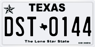 TX license plate DST0144