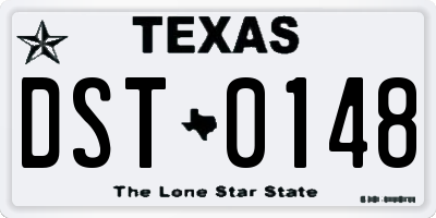 TX license plate DST0148
