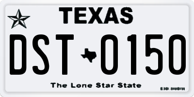 TX license plate DST0150