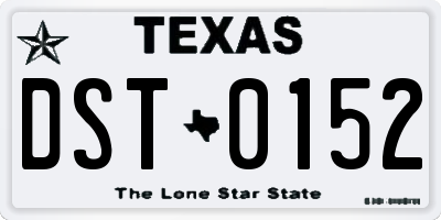 TX license plate DST0152