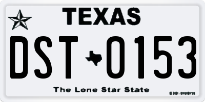 TX license plate DST0153