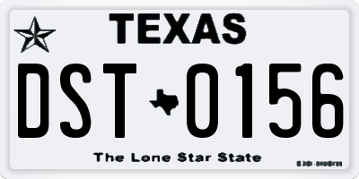TX license plate DST0156