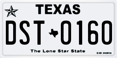 TX license plate DST0160