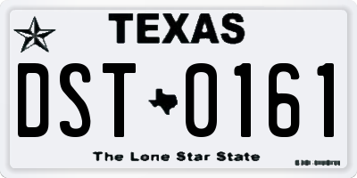 TX license plate DST0161