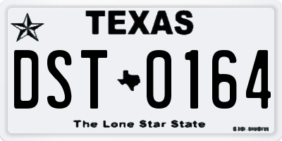 TX license plate DST0164