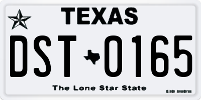 TX license plate DST0165