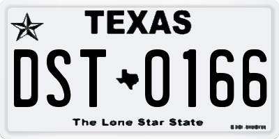 TX license plate DST0166