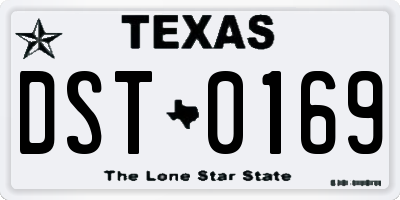 TX license plate DST0169