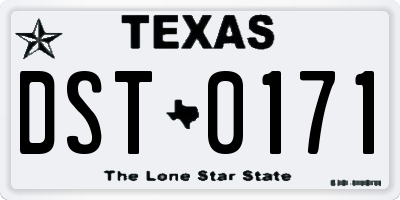 TX license plate DST0171