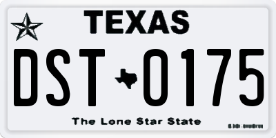 TX license plate DST0175