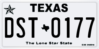 TX license plate DST0177