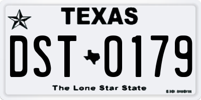 TX license plate DST0179