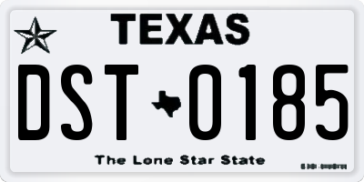 TX license plate DST0185