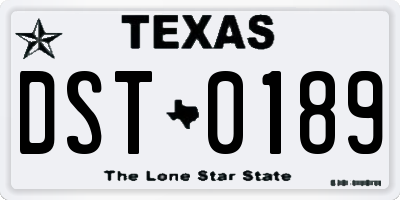 TX license plate DST0189
