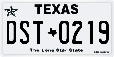TX license plate DST0219