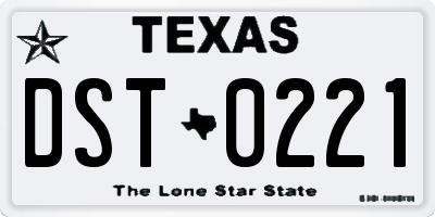 TX license plate DST0221