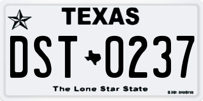 TX license plate DST0237