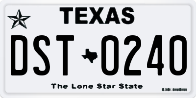 TX license plate DST0240