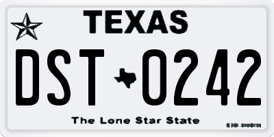 TX license plate DST0242