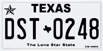 TX license plate DST0248