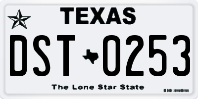 TX license plate DST0253