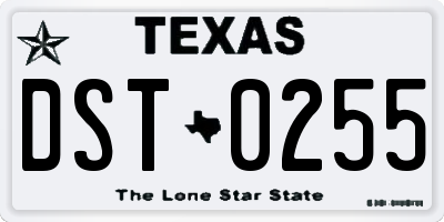TX license plate DST0255