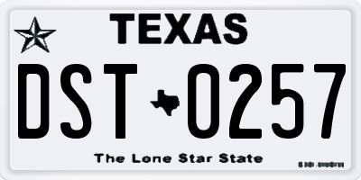 TX license plate DST0257