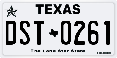 TX license plate DST0261