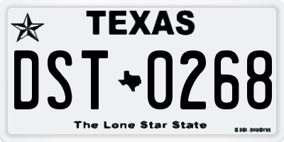 TX license plate DST0268