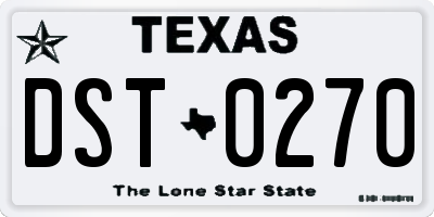 TX license plate DST0270