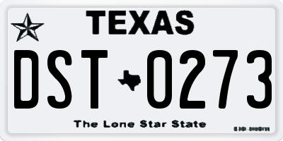 TX license plate DST0273
