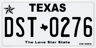 TX license plate DST0276