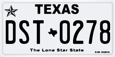 TX license plate DST0278
