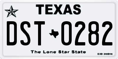 TX license plate DST0282