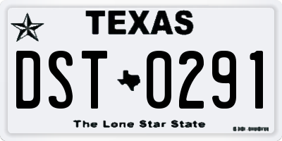 TX license plate DST0291