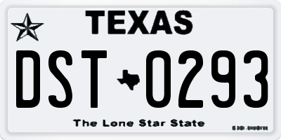 TX license plate DST0293
