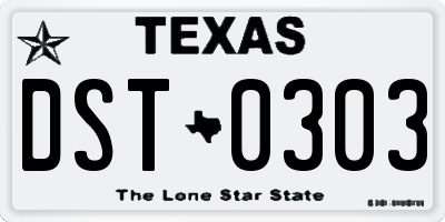 TX license plate DST0303