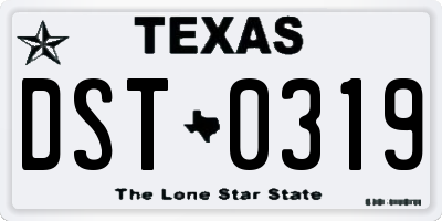 TX license plate DST0319
