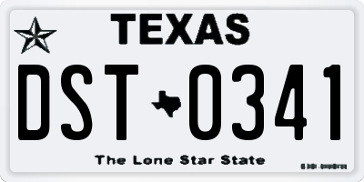 TX license plate DST0341