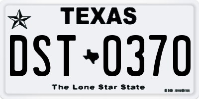 TX license plate DST0370