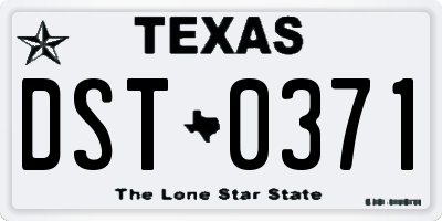 TX license plate DST0371