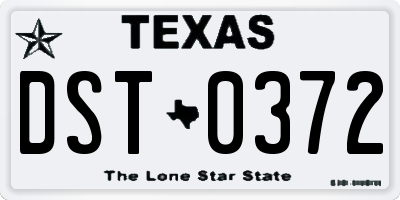 TX license plate DST0372